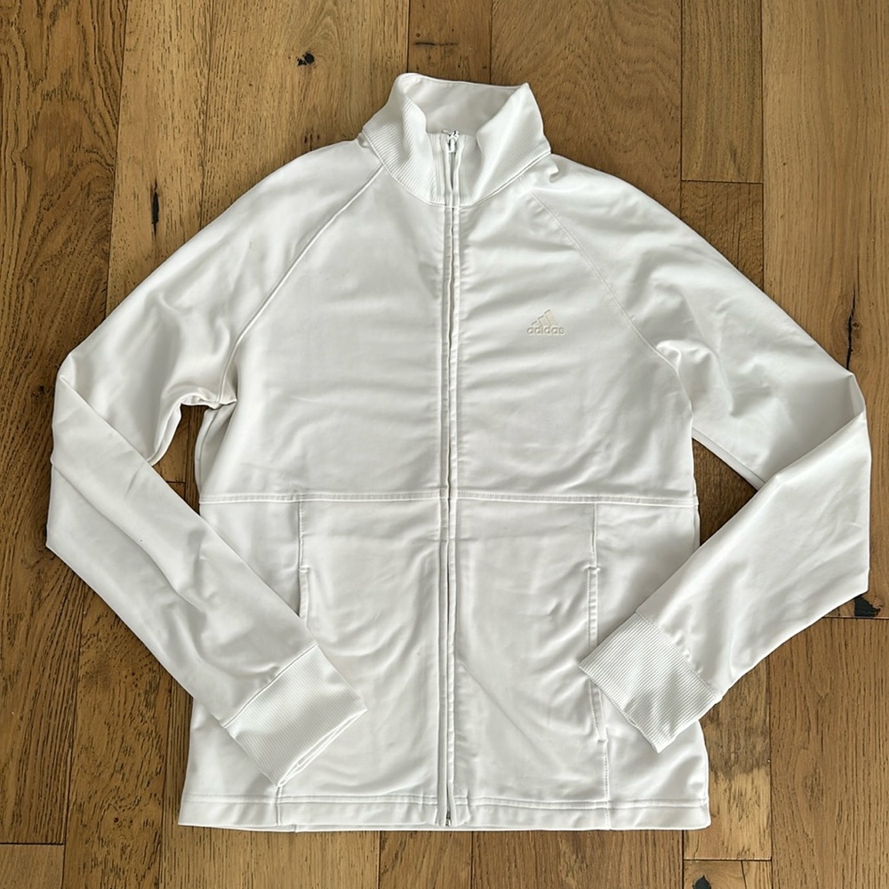 adidas White Full-Zip Track Jacket